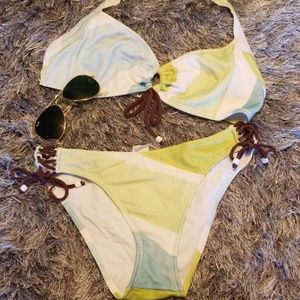 Ana Romano Diagonal Stripe Bikini